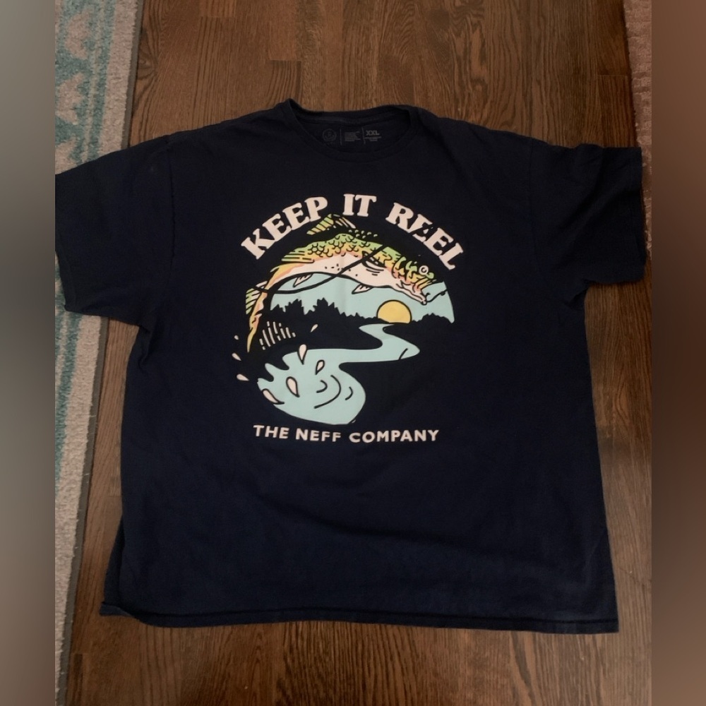 Mens Neff Navy Keep It Reel Tee, XXL